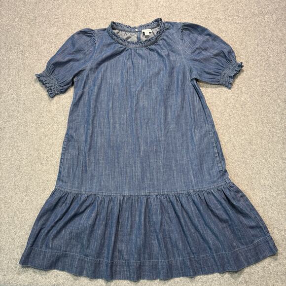 Women's Free Assembly Ruffle Bottom Short Sleeve Shift Dress Size S - Picture 1 of 9
